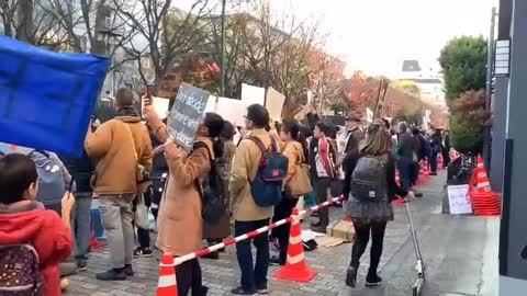 Japs Rally At Australian Embassy In Tokyo For Aussie Freedom