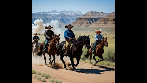 AI created images of Trains, train robbers, and a posse