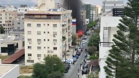 The building of the Russian Center for Science and Culture is on fire in the Cypriot capital Nicosia