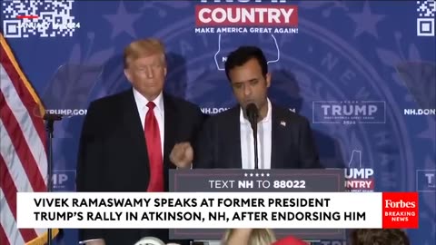 Vivek Ramaswamy Joins Trump At New Hampshire Rally To Encourage Voters To Support Him