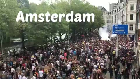 Amsterdam Vaccine Passport/COVID Regulation Protest August 21, 2021