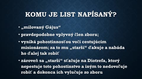 Poznanie Biblie - (153) - 3. list Jánov