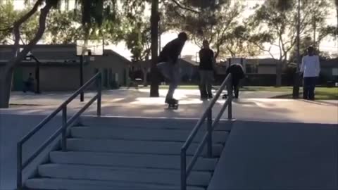 This Poor Guy Landed In A Split After Failing A 50-50 Grind