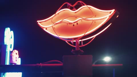 Rotating Neon Lips Sign