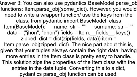 Initialize FastAPI BaseModel using non keywords arguments aka args