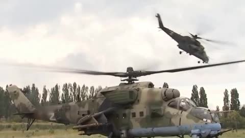 Mi-35 attack helicopter of the Russian Armed Forces thwarted an attempt by Ukrainian troops