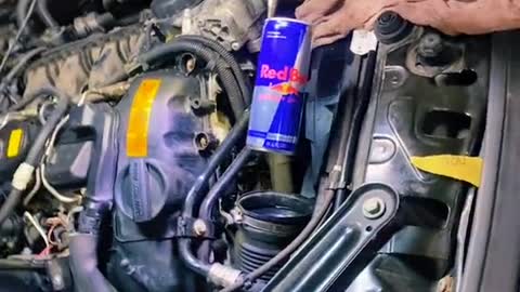 The last repairman left a Red Bull bottle in the intake manifold