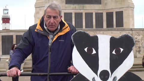 Save the Badger Demonstration Ocean City Plymouth Part 1. 19th March 2016