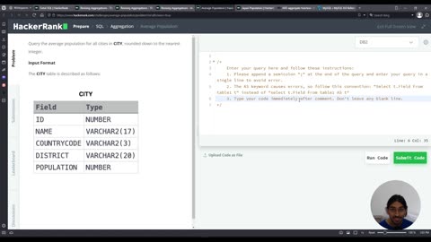 Average Population | SQL Aggregation | HackerRank Solution