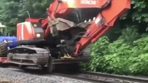 Arrival of the machines through the railroad