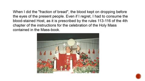 Eucharistic miracle of Bishop Claudio Gatti