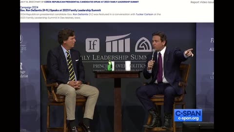 Gov. Ron DeSantis (R-FL) Speaks with Tucker Carlson at 2023 Family Leadership Summit