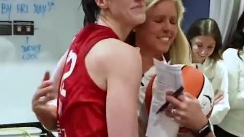 Caitlin Clark is SOAKED by teammates after record-breaking night