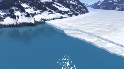 Animation of glacier melting.