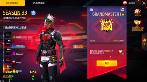 MY FIRST GRANDMASTER || BR - RAMKED PUSH || GARENA FREE FIRE - U.S. GAMERS LIVE