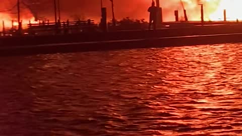 Fire Engulfs Seaport Marine in Connecticut