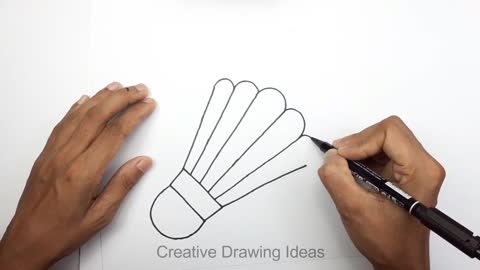 How to Draw Badminton Flower Step by Step | Easy Shuttlecock Drawing Ideas