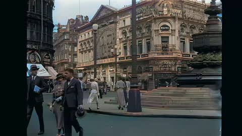 A Day in London 1930s in color [60fps,Remastered] w_sound design added