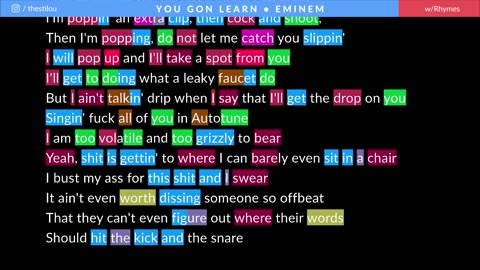 Eminem - You Gon' Learn Rhymes Highlighted