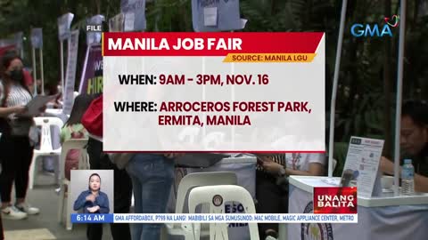 Manila job fair (9AM - 3PM, Nov. 16)