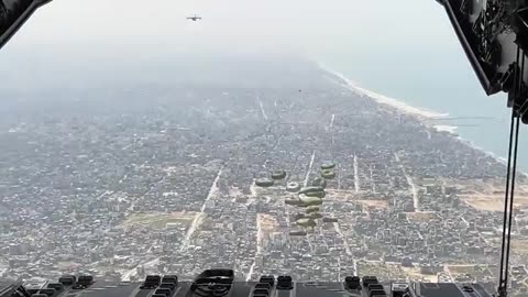 POV: You're Dropping Aid Into Gaza | Incredible Humanitarian Airdrop Footage Over Gaza