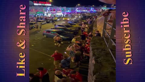 England and Wales fans got into an all out brawl last night in Tenerlife.