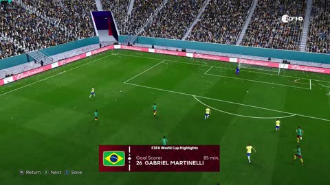 eFootball PES 2021 l Dramatic late winner Group G game FIFA World Cup Quatar 2022 Cameroon v Brazil