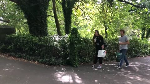 Funny bushman prank in the park