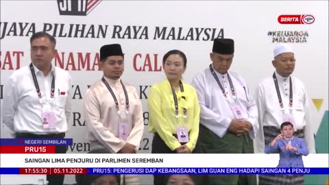 5 NOVEMBER 2022 - BERITA WILAYAH - PRU 15: SAINGAN LIMA PENJURU DI PARLIMEN SEREMBAN