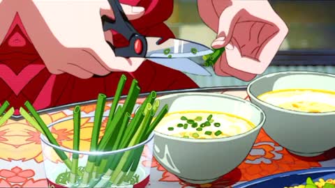 Anime cooking.