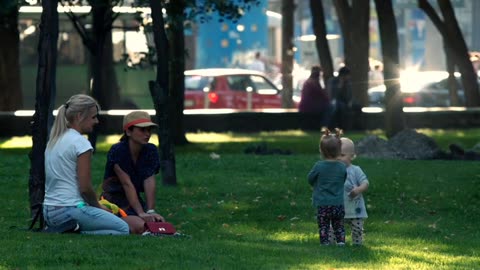 Kids play garden