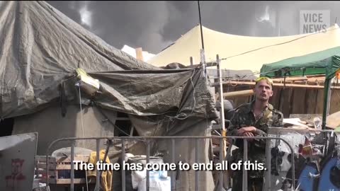 Ukraine war. Maidan Square protester camp cleaned by Kiev-1 batalion