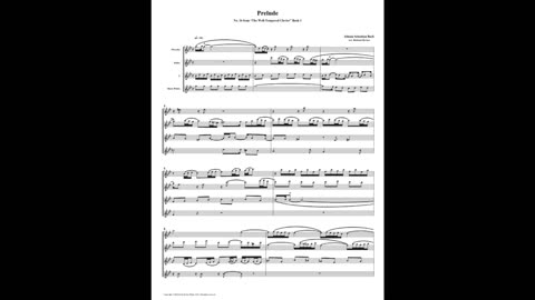 J.S. Bach - Well-Tempered Clavier: Part 1 - Prelude 16 (Flute Quartet)