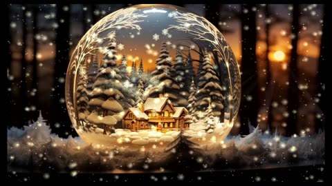 Cozy Cabin Snow Globe: Relaxing Snowfall Ambience with Calming Music | Soothing Sounds for Sleep