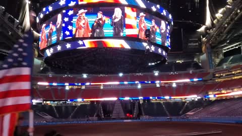 Star Spangled Banner during 2022 Rodeo Houston Practice Run and Setup