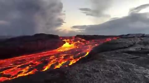 A lava river.