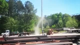 Large Dust Devil in Steel Yard