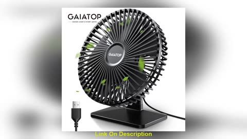 Exclusive GAIATOP USB Desk Fan 90° Rotation Adjustment Port