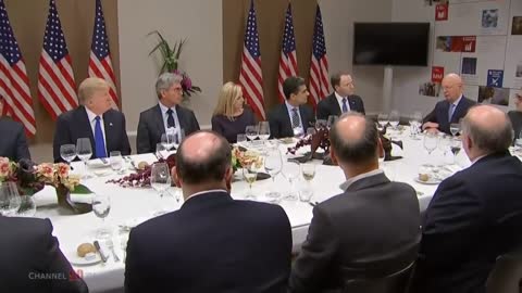 President Trump has dinner with European Business Leaders