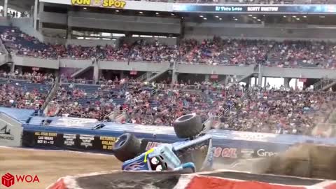 Crazy Monster Truck Freestyle Moments #2 _ Monster Jam highlight Craziest Crashes 2020 _Woa Doodles