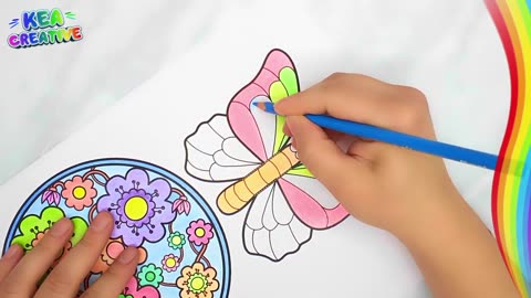 How to Color & Craft - 3D Buttterfly Craft - @KeaCreative2