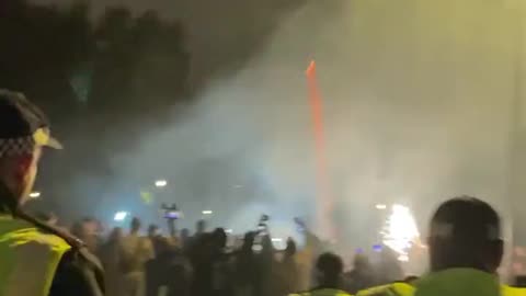 Clashes between police and the 'Million Mask March' protesters in Parliament Square, London