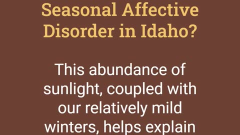 Idaho versus SAD: How Weather Influences Mood