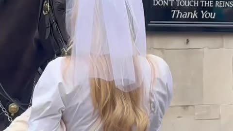 Beautiful Moment With The Bride #horseguardsparade