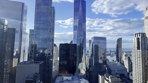 NYC FINANCIAL DISTRICT SKYLINE STOCK FOOTAGE