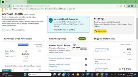 What is Amazon Account Health , what are the controls