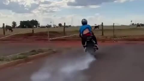 🏍️Biker ran out of road