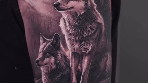 Pack of Wolves Tattoo - Jose Contreras in Texas.