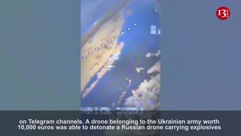 Ukrainian drone destroys a Russian drone in the air for the first time