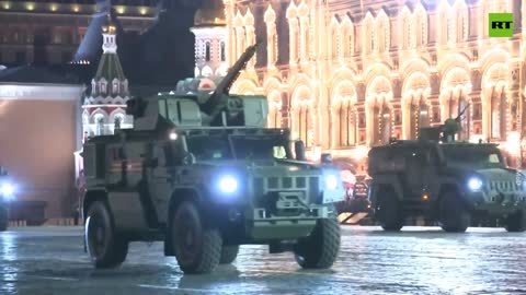 RT. WW2 V-Day night rehearsal at Red Square